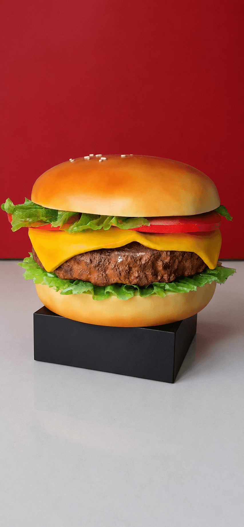 Giant burger sculpture produced as a commercial brand display object