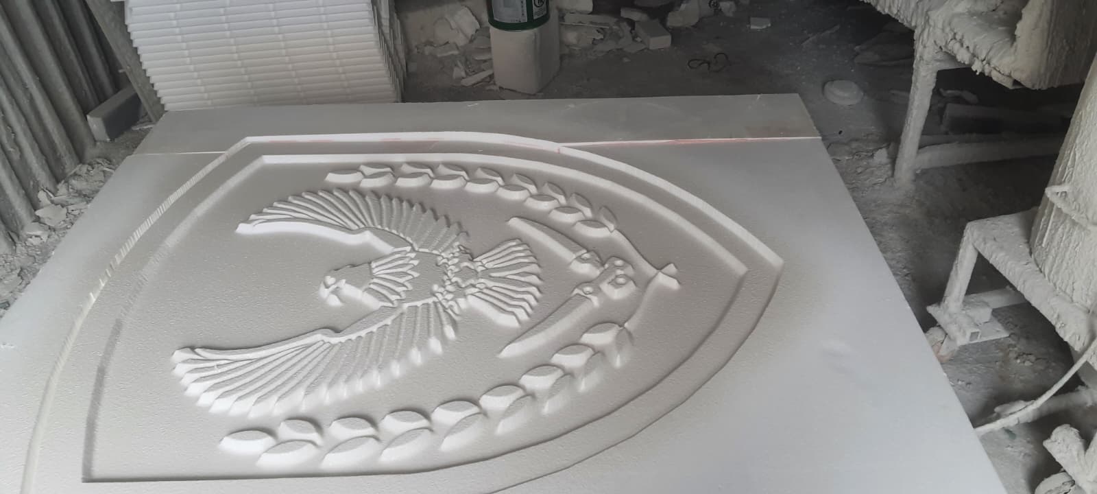 CNC carved decorative architectural relief